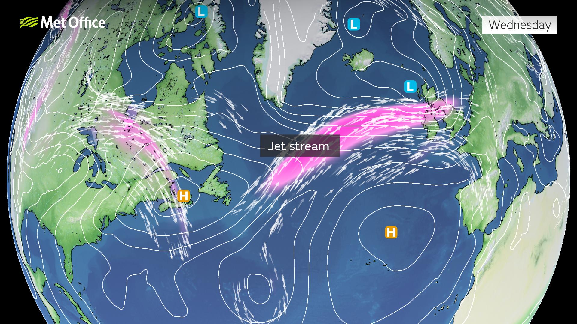 Jet stream to bring unsettled weather to the UK